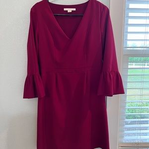 Cooper + Ella burgundy flutter sleeve dress